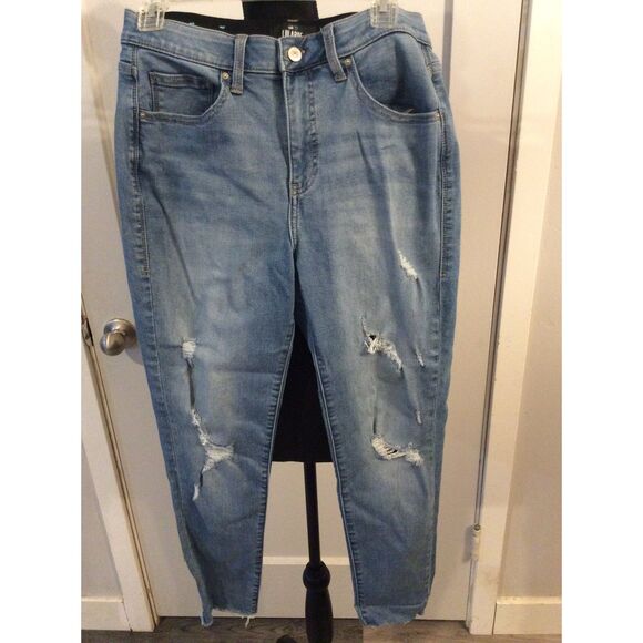 LuLaRoe Distressed Frayed hem Skinny Jeans With "Love" 30" Women's VNC - Picture 1 of 10